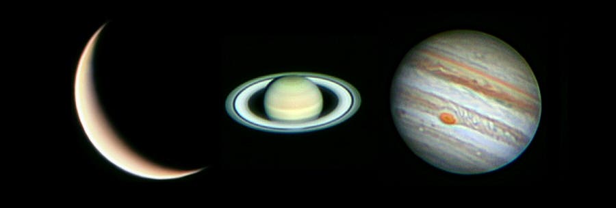 Venus, Jupiter und Saturn