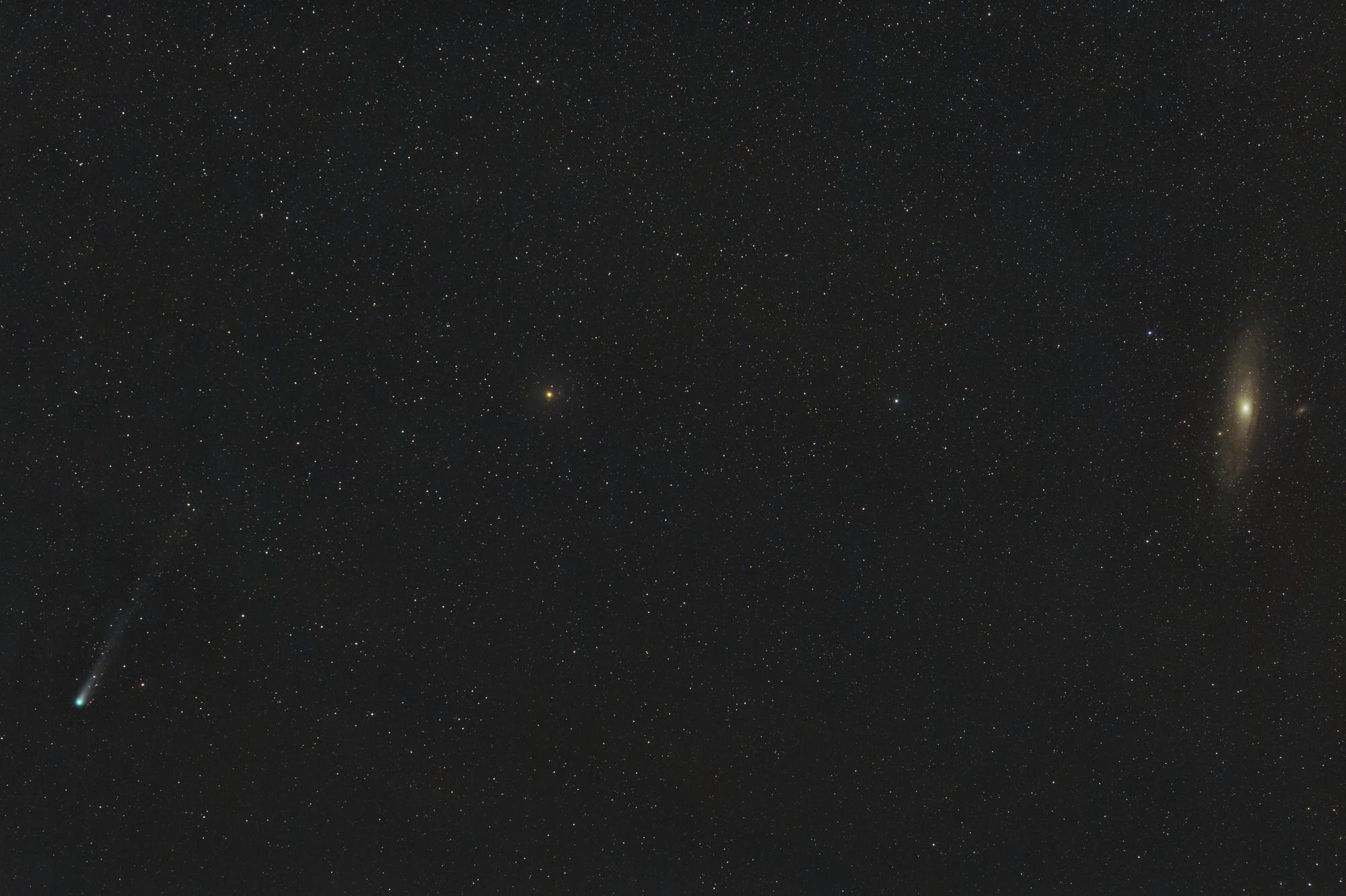 Komet 12P/Pons-Brooks und Messier 31 am 19. März