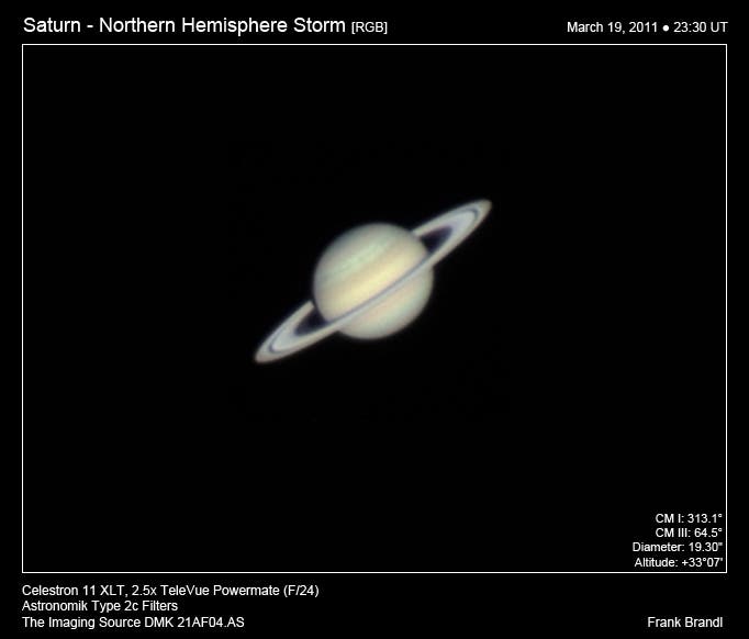 Saturn mit Sturmsystem