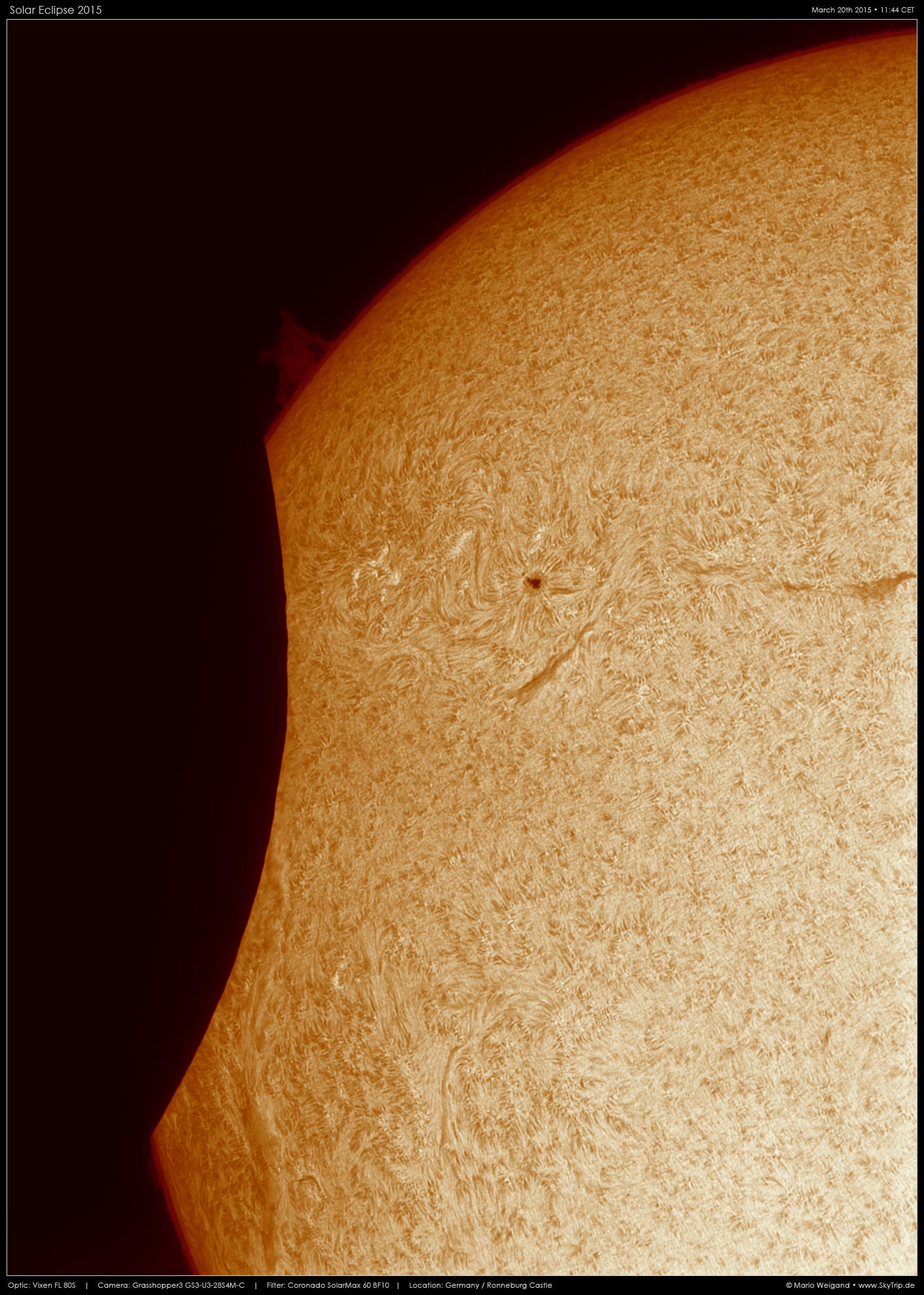 Sonnenfinsternis 2015 in H-Alpha