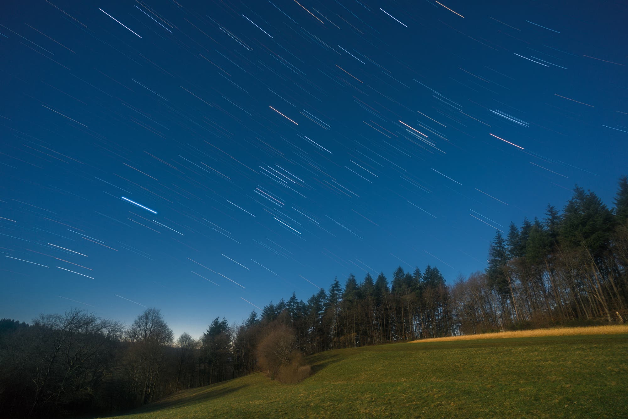 Sternspuren über dem Odenwald