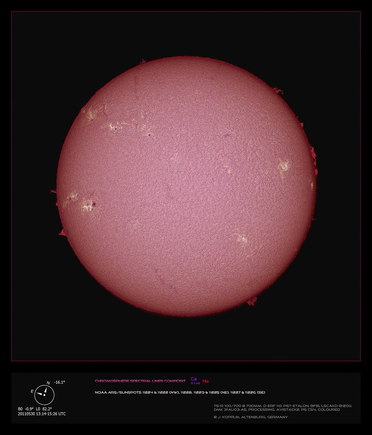 Chromosphärenkomposit der Sonne