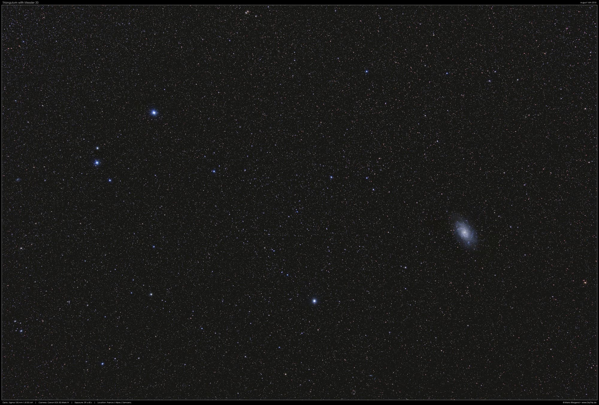 Sternbild Dreieck mit M33