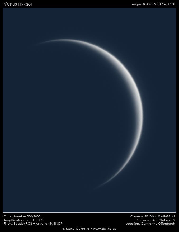 Venussichel mit rund sechs Prozent Beleuchtung
