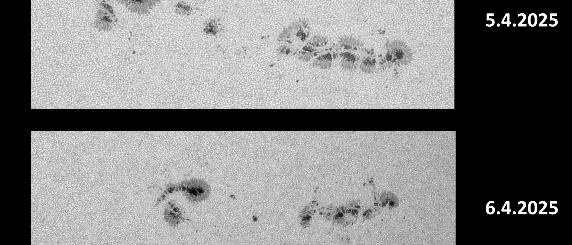 Die Entwicklung des Sonnenflecks AR 4048