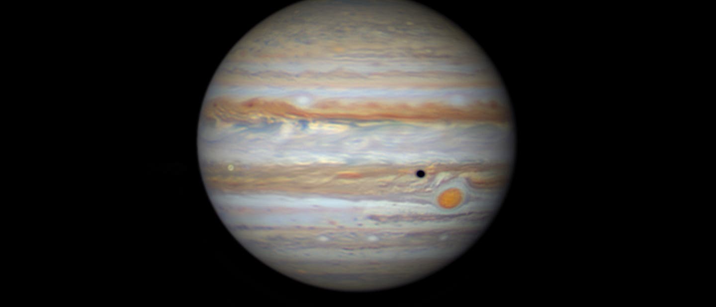 Jupiter mit Mond Europa und Schatten aus La Palma mit C14 und neuem Standplatz