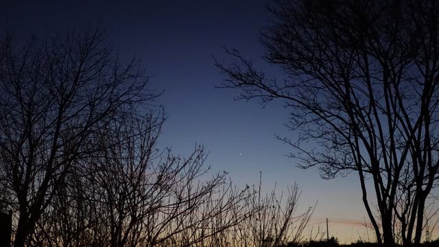 Merkur im Februar 2019 am Abendhimmel