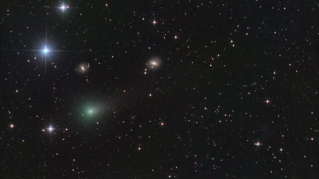 Comet 62P/Tsuchinshan over Virgo Cluster