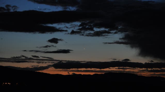 Jupiter, Venus und Merkur in der Abenddämmerung 2