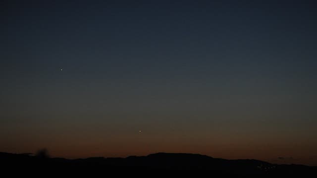 Jupiter, Venus und Merkur in der Abenddämmerung3