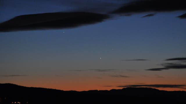 Jupiter, Venus und Merkur in der Abenddämmerung 4