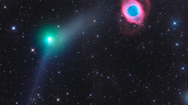Komet C/2013X1 Panstarrs und Helixnebel