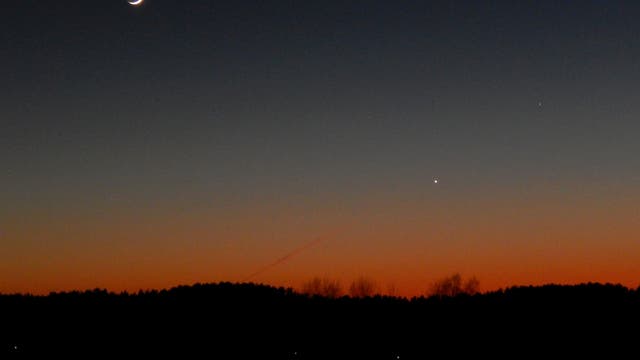 Mond, Venus und Merkur am 19.März 2018