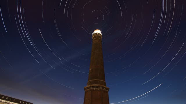 Strichspuren um den Neuen Leuchtturm auf Borkum