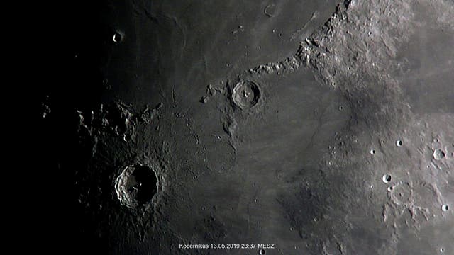 Kopernikus, Stadius und Eratosthenes am 13. Mai 2019