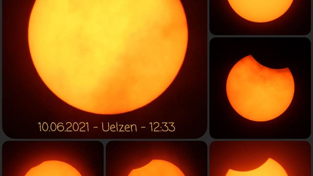 Die partielle Sonnenfinsternis 10. Juni 2021 über Uelzen