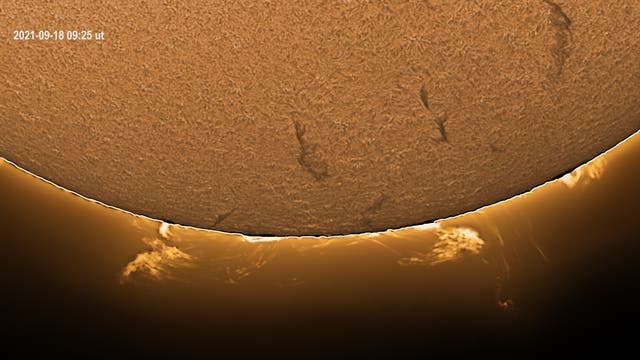 Sonnenprotuberanzen am 18. September 2021