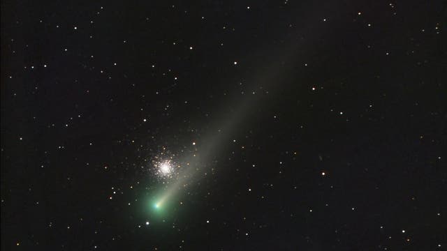 Comet C/2021 A1 (Leonard) and globular cluster Messier 3