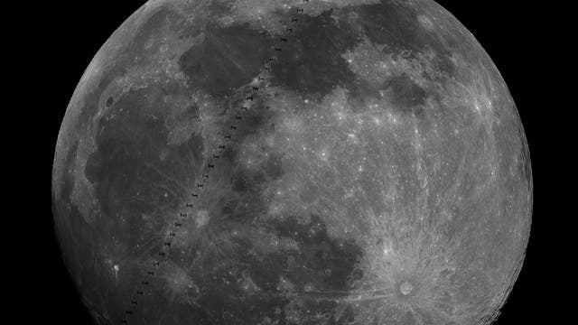 Lunartransit der ISS am 27. März 2021