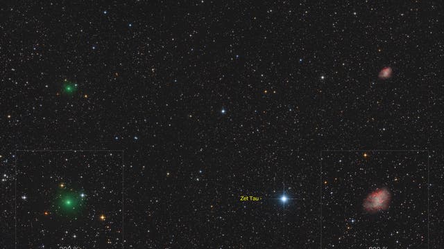 Charles Messier, M1 und der Komet C/2022 U2 (ATLAS)