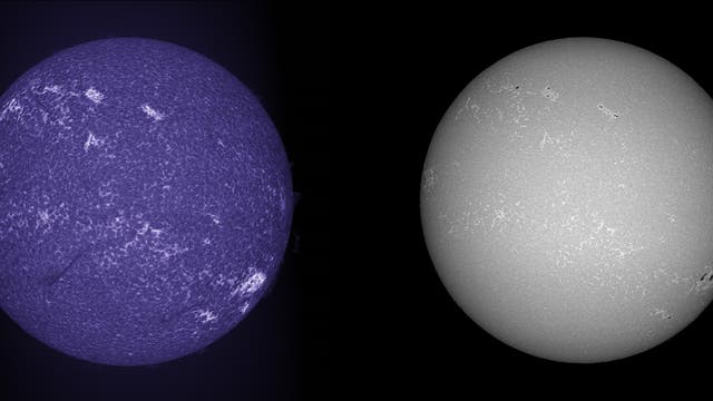 Sonne am 1. Mai 2024 mit Spektroheliograf aufgenommen im Kalzium-Bereich