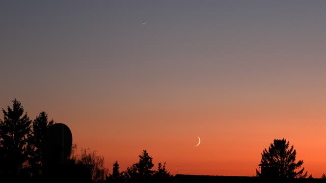 Junger Mond, Venus und Abendrot