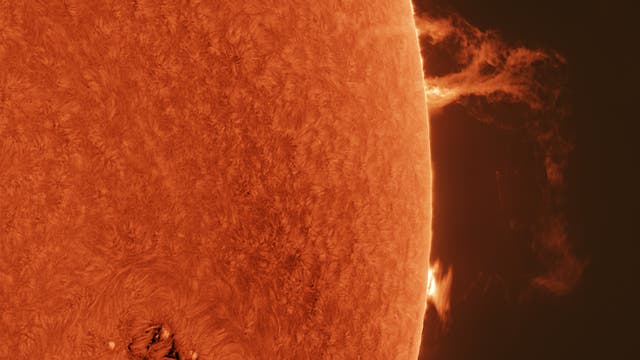 Sonne mit großer Protuberanz vom 14. Juni 2025