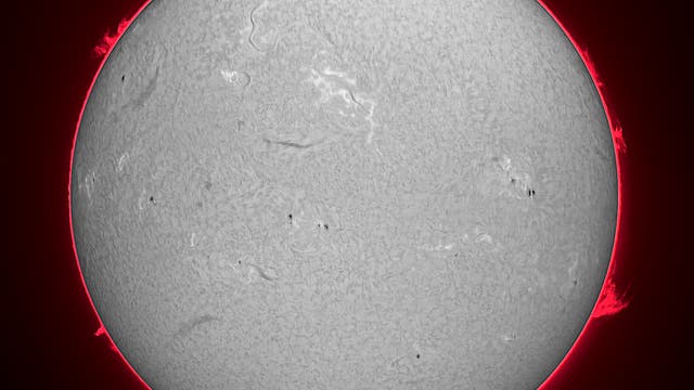 H-alpha-Sonne am 4. Mai 2025 Übersicht 