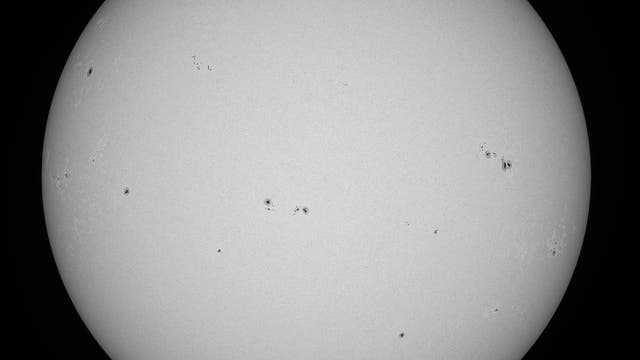 Sonne im Weißlicht am 25. April 2025 (Übersicht)