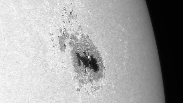 Sonne mit dem »Brummerfleck« AR 4079 (ehem. 4055) am 9. Mai 2025