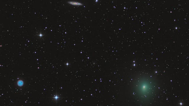 Komet 41P, Messier 97 und Messier 108 