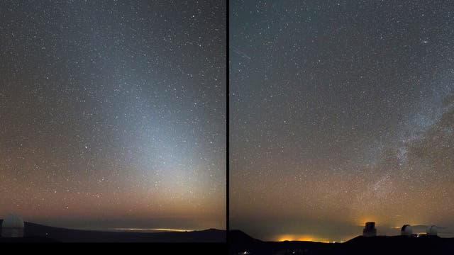 Zodiakallicht und Milchstraße über Mauna Kea