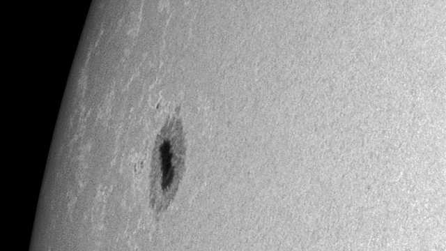 "Neuer alter" Sonnenfleck AR 2738 am 8. April 2019