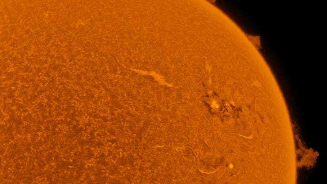 Sonne in H-alpha AR 4274 mit Protuberanzen
