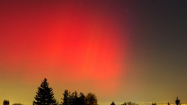 Starke Aurora über Sachsen