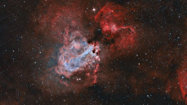 Omeganebel / Messier 17 als reines Bicolor (H-Alpha/O3)