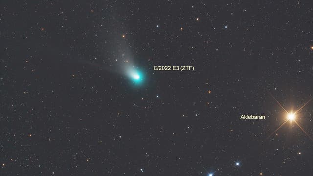 Komet C/2022 E3 (ZTF) und Aldebaran-2