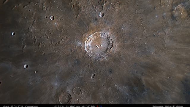 Farbiger Mond - Copernicus am 23. April 2021