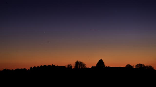 Saturn und Merkur am Abendhimmel