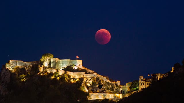 Moon Eclipse over Xativa Castle