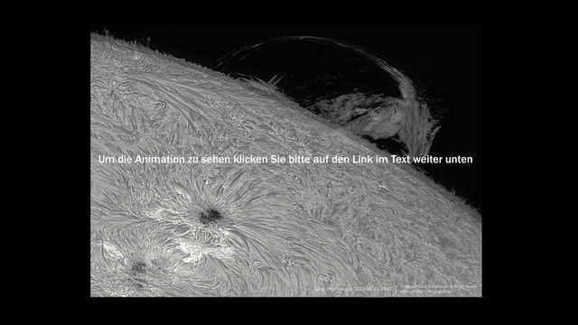 Zeitraffer Sonnenprotuberanz vom 31. Mai 2023 in H-Alpha