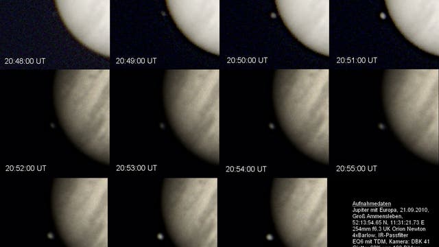 Jupiter mit Europa, Opposition 2010