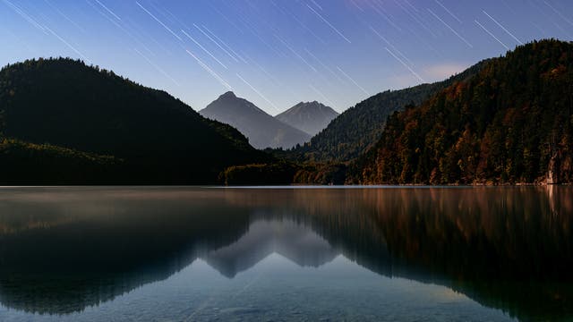 Star Trails over Lake Alpsee