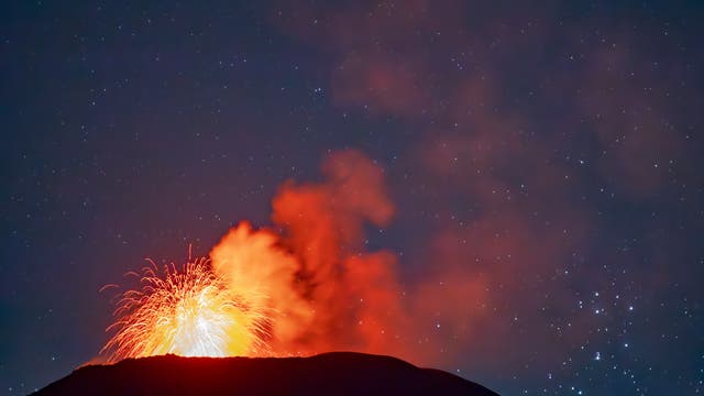 The Plejades and Etna volcano