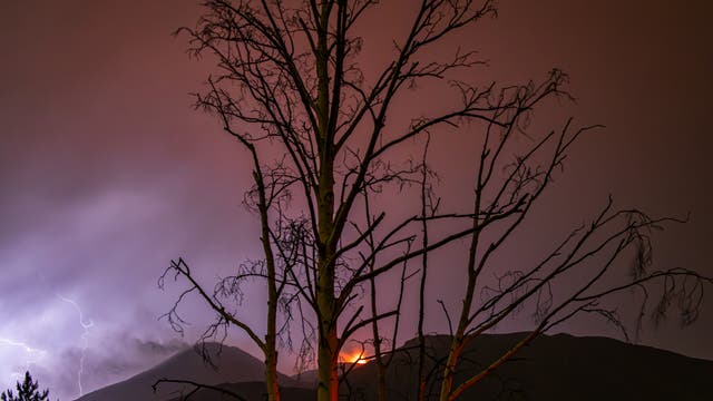 Lightning on the volcano