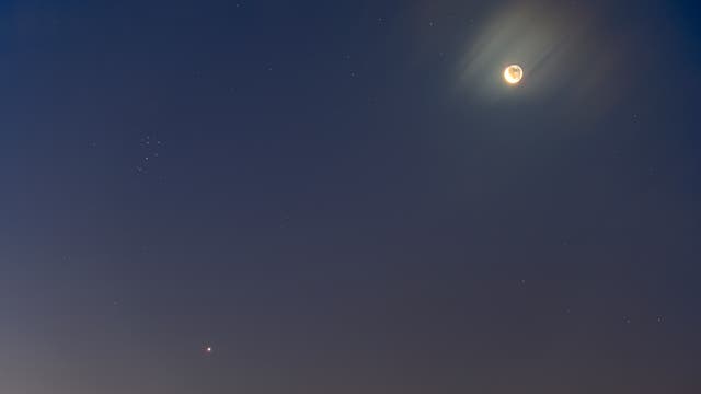 The Moon, Venus & the Pleiades