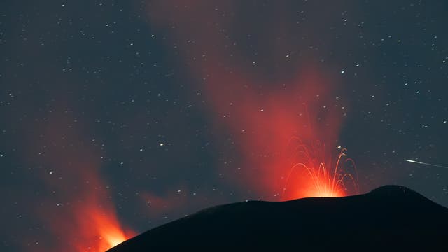Meteor over the fire