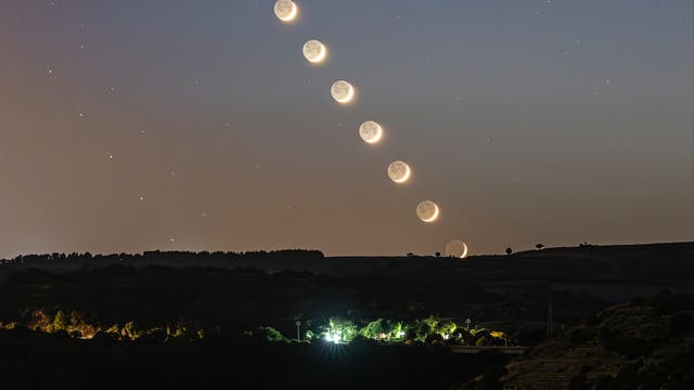 Moon, Venus & Mars setting sequence