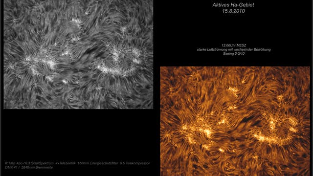 Aktives H-alpha-Gebiet auf der Sonne