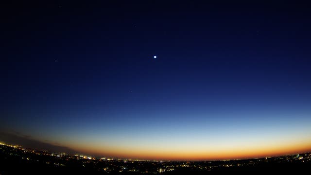 Venus als Abendstern über dem bergischen Land